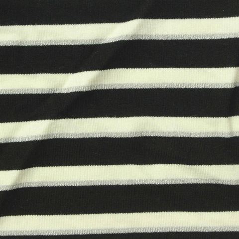 Striped Viscose Metallic Stretch Knit Fabric