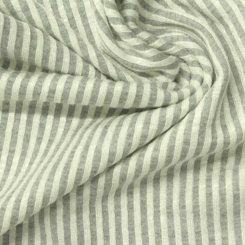 Fine Striped Slub Viscose Polyester Stretch Knit Fabric