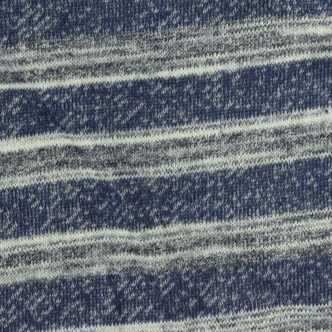 Bold Striped Polyester Cotton French Terry Fabric