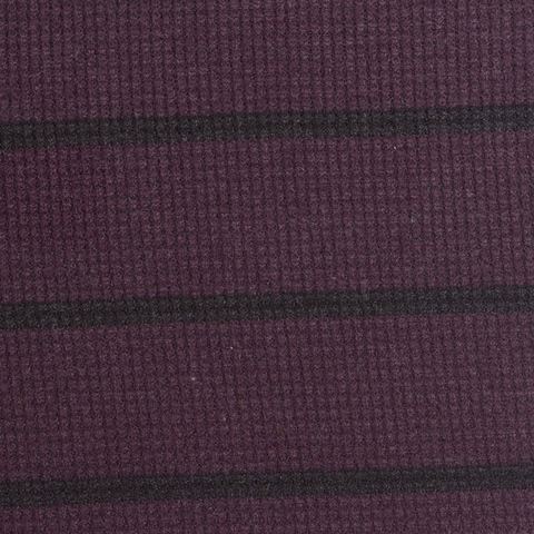 Dark Purple Horizontal-Stripe Waffle Knit, Polyester