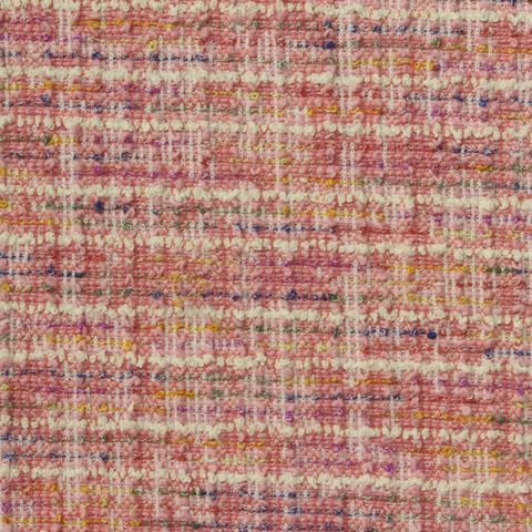 Pink Horizontal-Stripe Bouclé, Poly-Cotton