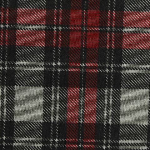 Black Plaid Knit, Polyester, 338 gsm