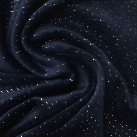 Fine Dotted Polyester Stretch Velvet Fabric