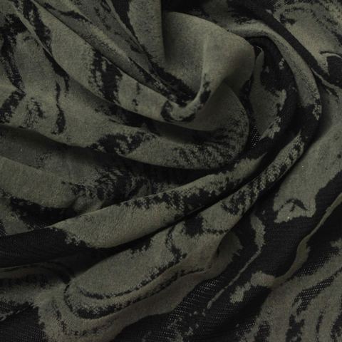 Animal Print Flocked 100% Nylon Knit Fabric