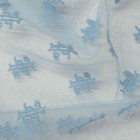 Jacquard Flocked 100% Polyester Knit Fabric