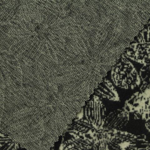 Jacquard Brushed Polyester Viscose Stretch Knit Fabric