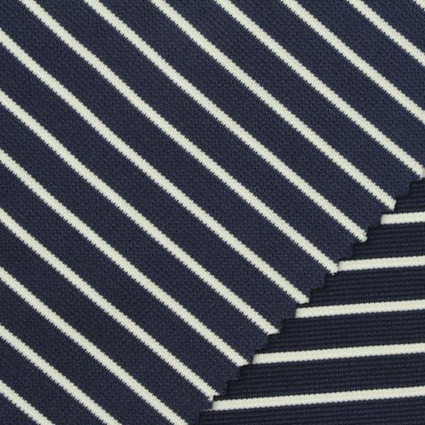 Fine Striped Polyester Stretch Knit Fabric