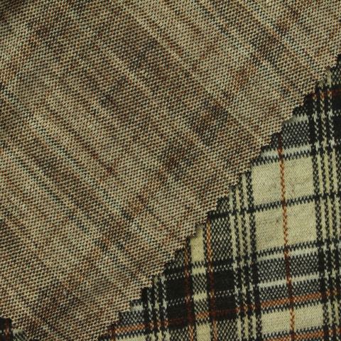 Bold Plaid Polyester Stretch Knit Fabric