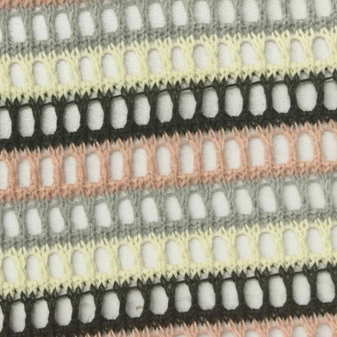 Bold Striped Polyester Cotton Pointelle Knit Fabric