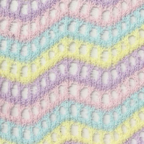Striped 100% Polyester Pointelle Knit Fabric