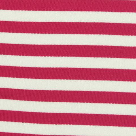 Red Horizontal-Stripe Ponte Knit, Poly-Viscose