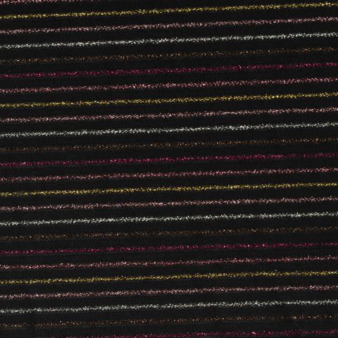 Fine Striped Nylon Metallic Stretch Knit Fabric