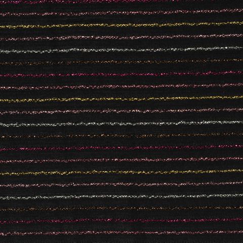Fine Striped Nylon Metallic Stretch Knit Fabric