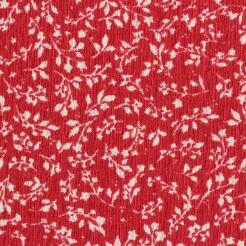 White Leaves Crepe, Polyester
