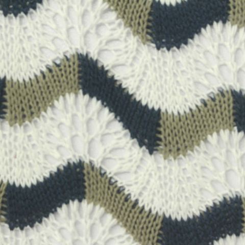 Striped Polyester Cotton Pointelle Knit Fabric