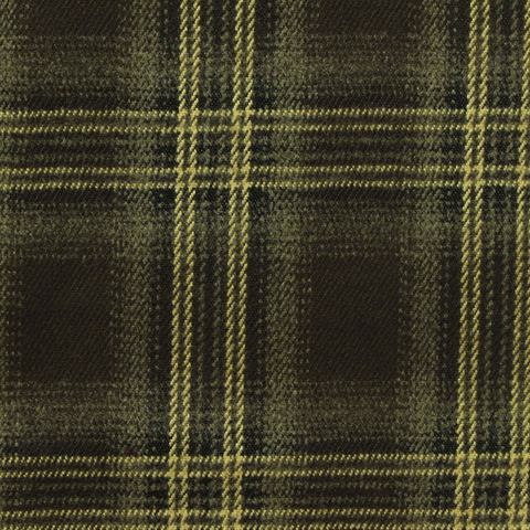 Bold Plaid Brushed Polyester Viscose Stretch Woven Fabric