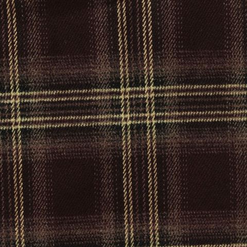 Bold Plaid Brushed Polyester Viscose Stretch Woven Fabric