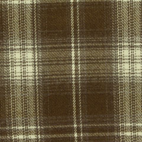 Bold Plaid Brushed Polyester Viscose Stretch Woven Fabric