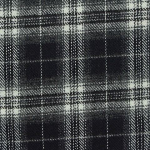 Bold Plaid Brushed Polyester Viscose Stretch Woven Fabric
