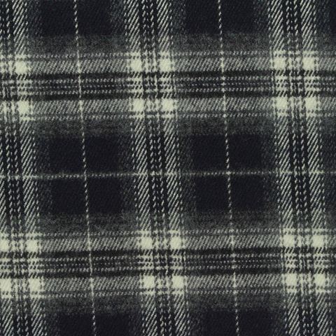 Bold Plaid Brushed Polyester Viscose Stretch Woven Fabric