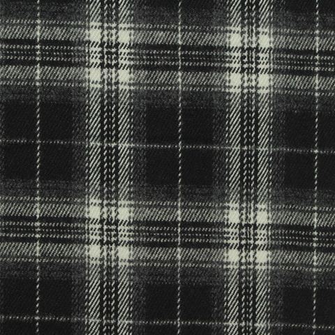 Bold Plaid Brushed Polyester Viscose Stretch Woven Fabric