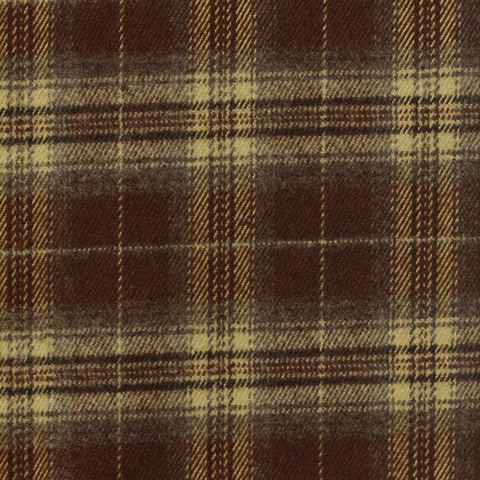 Brown Plaid Woven, Poly-Viscose
