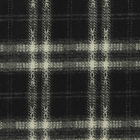 Bold Plaid Brushed Polyester Viscose Stretch Woven Fabric