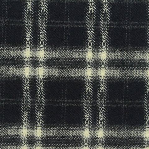 Bold Plaid Brushed Polyester Viscose Stretch Woven Fabric
