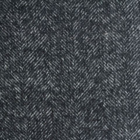 Dark Grey Herringbone Bouclé, Wool-Poly