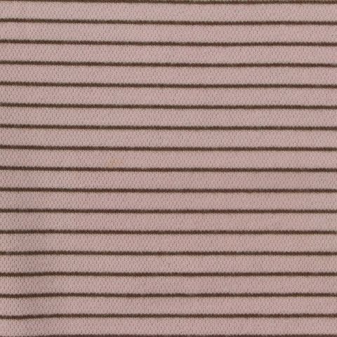 Fine Striped Brushed Polyester Stretch Birdseye Knit Fabric