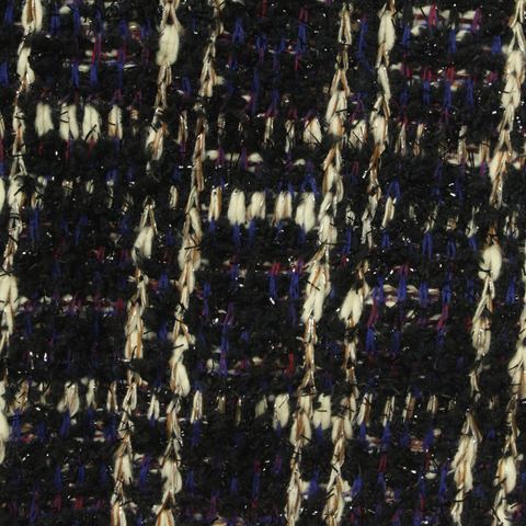 Bold Plaid Polyester Cotton Bouclé Fabric