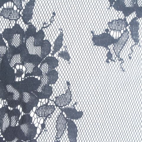 Black Floral Lace, Nylon-Cotton