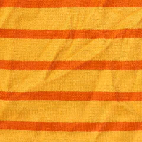 Orange Horizontal-Stripe Ponte Knit, Viscose-Poly