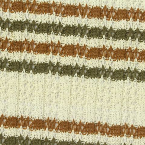 Bold Striped Polyester Cotton Rib Knit Fabric