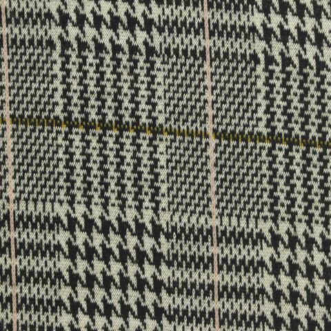 Fine Plaid Polyester Stretch Knit Fabric