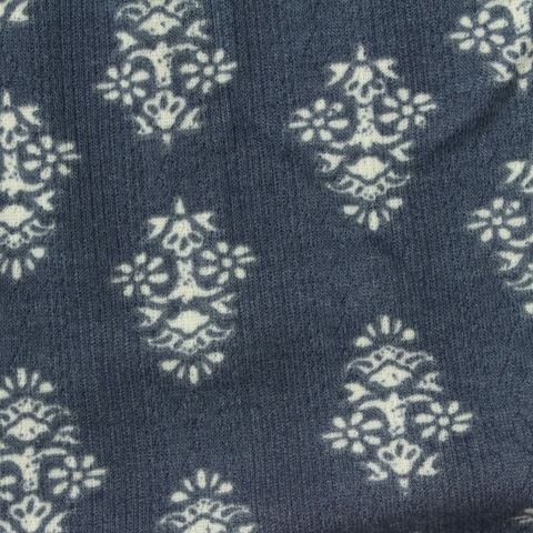 Floral Polyester Stretch Pointelle Knit Fabric