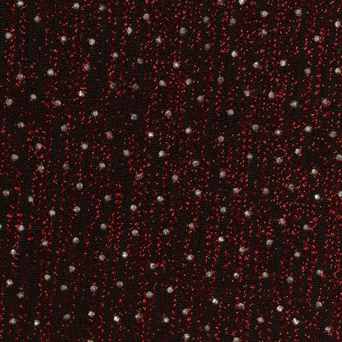 Fine Dotted Polyester Metallic Stretch Knit Fabric