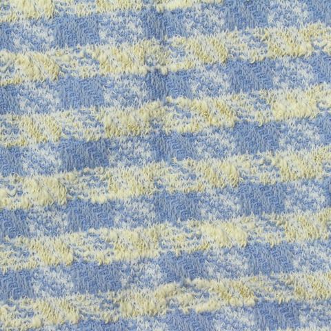 Striped Polyester Cotton Metallic Stretch Bouclé Fabric