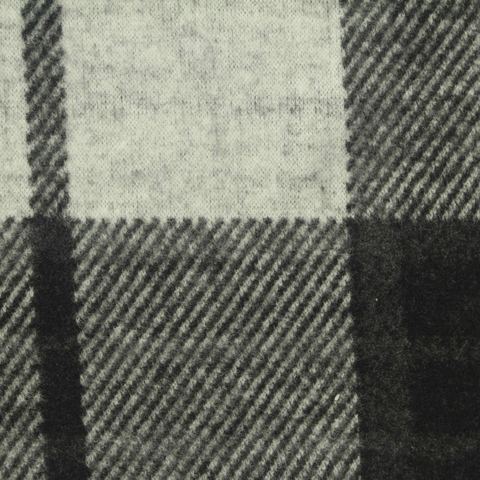 Bold Plaid Brushed Polyester Viscose Stretch Knit Fabric