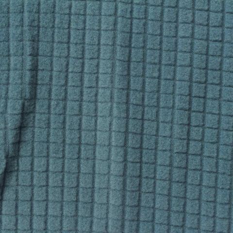 Teal Tone-on-Tone Grid Fleece, Polyester
