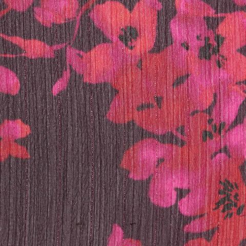 Bold Floral Polyester Metallic Chiffon Fabric