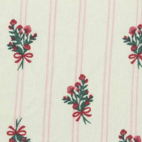 Floral Polyester Stretch Chunky Knit Fabric