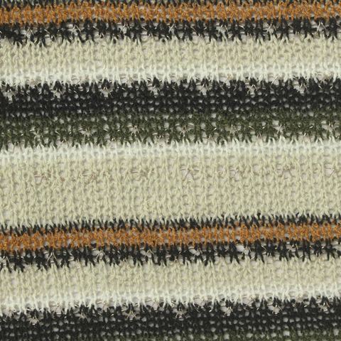 Striped Polyester Metallic Chunky Knit Fabric