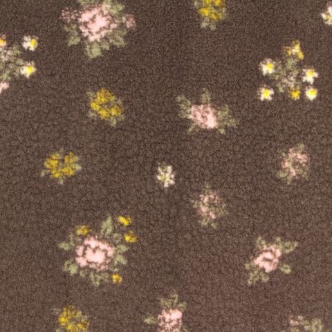 Pink Floral Sherpa Fleece, Polyester