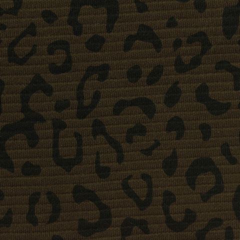 Black Leopard Knit, Cotton-Poly