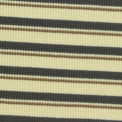 Striped Cotton Stretch Waffle Knit Fabric