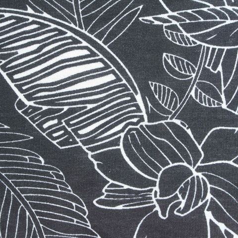 White Tropical-Leaf Jersey Knit, Polyester