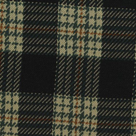 Bold Plaid Polyester Stretch Interlock Knit Fabric