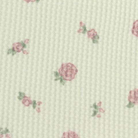Floral Polyester Cotton Waffle Knit Fabric