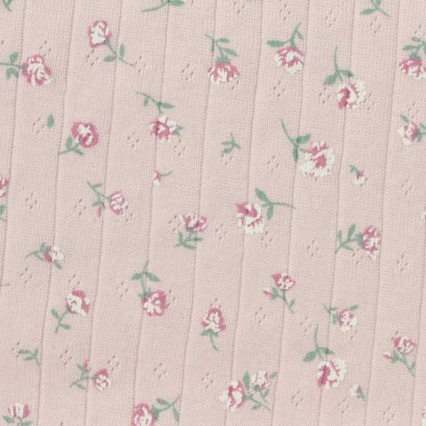 Fine Floral 100% Cotton Pointelle Knit Fabric